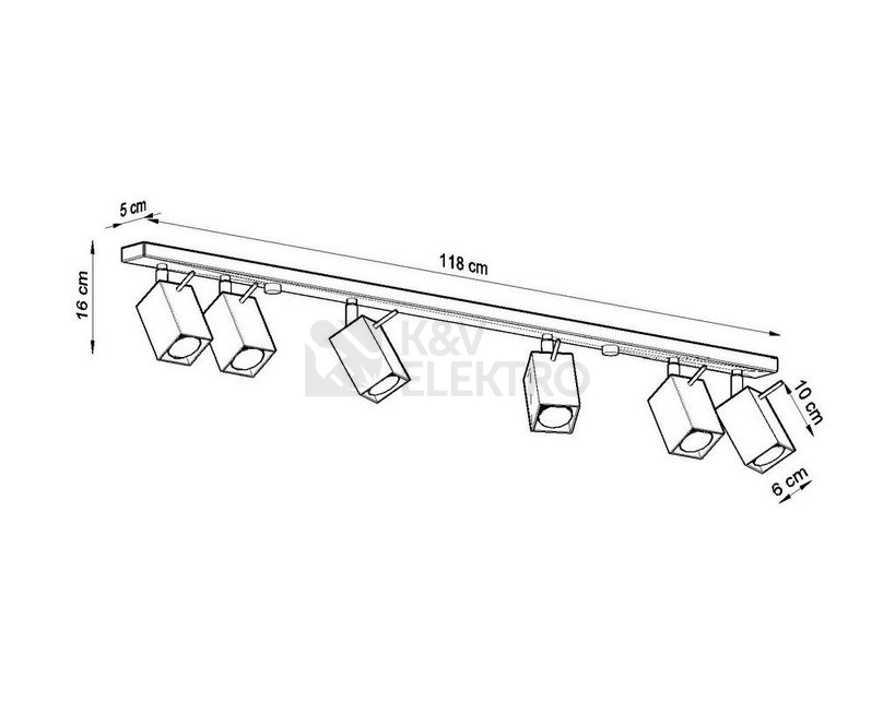 Obrázek produktu Bodové svítidlo SOLLUX Merida 6l GU10 6x40W bez zdroje SL.0460 černá 3