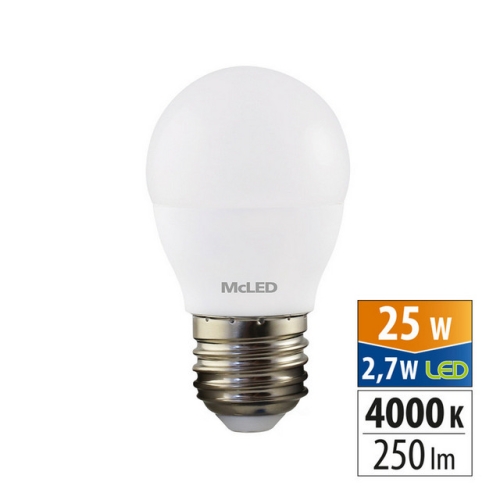 LED žárovka E27 McLED G45 2,7W (25W) neutrální bílá (4000K) ML-324.036.87.0