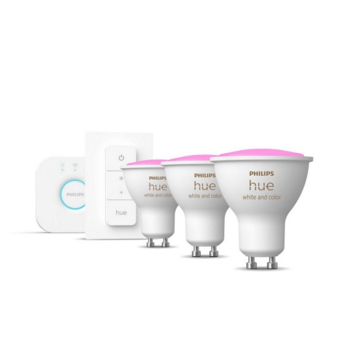 Propojovací zařízení Philips Hue BRIDGE a 3 ks LED žárovek GU10 4,3W (50W) White and Color Ambiance (2000-6500K/RGB) stmívatelné