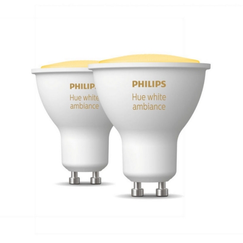 LED žárovka GU10 Philips Hue 2ks 4,2W (50W) White Ambiance (2200-6500K) stmívatelná