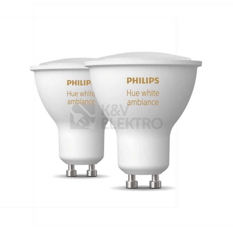 Obrázek produktu  LED žárovka GU10 Philips Hue 2ks 4,2W (50W) White Ambiance (2200-6500K) stmívatelná 1