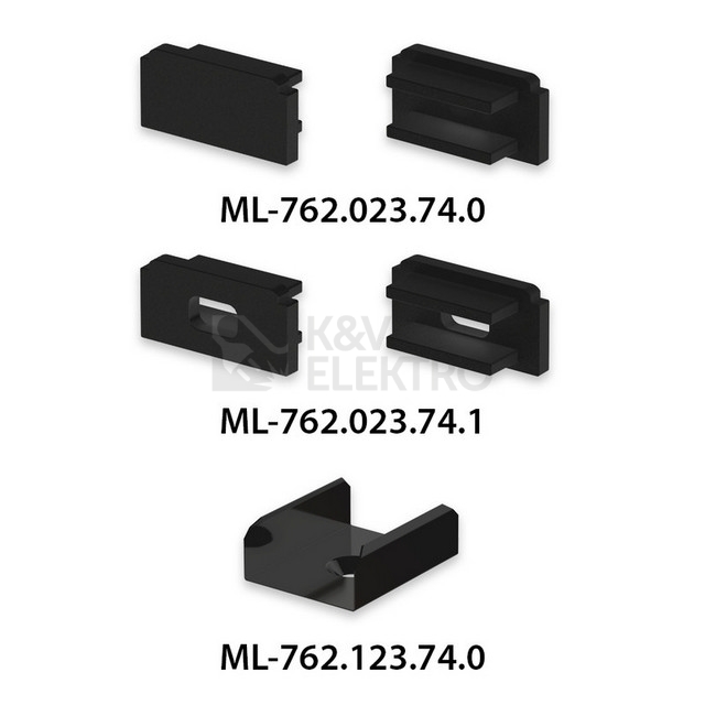 Obrázek produktu Přisazený hliníkový profil černý PG2 16x8mm s černým difuzorem 2m McLED ML-761.023.74.2 7
