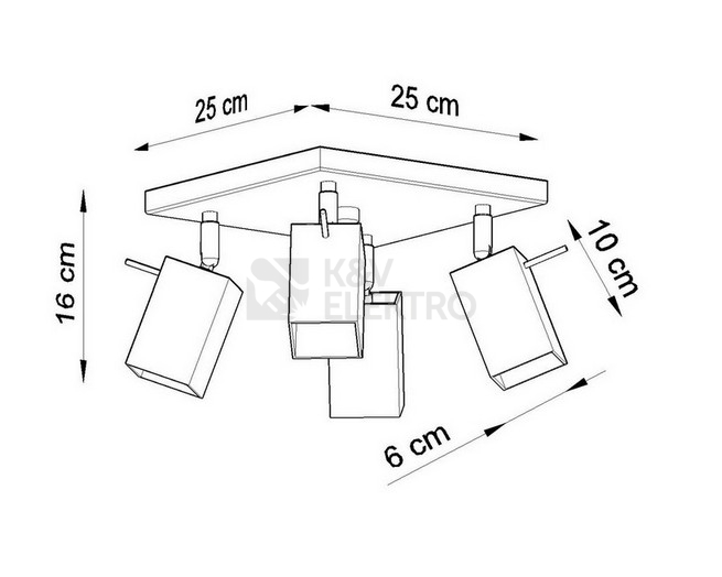 Obrázek produktu Stropní bodové svítidlo SOLLUX Merida 4 GU10 4x40W bez zdroje SL.0102 černá 3