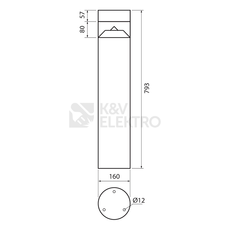 Obrázek produktu LED sloupkové svítidlo McLED Eris 8W 3000K IP65 šedá ML-515.017.16.1 4