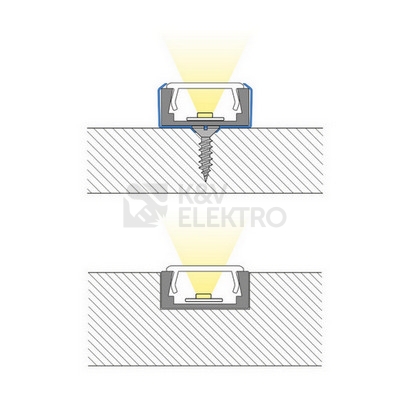 Obrázek produktu Přisazený hliníkový profil PG2 16x8mm s čirým difuzorem 1m McLED ML-761.003.74.1 5