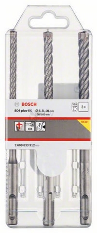 Obrázek produktu Sada vrtáků Bosch SDS-plus-5X 6/8/10mm 3-dílná 2.608.833.912 0