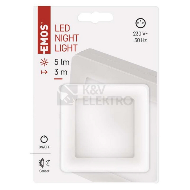 Obrázek produktu LED noční světlo EMOS P3316 s fotosenzorem do zásuvky 12