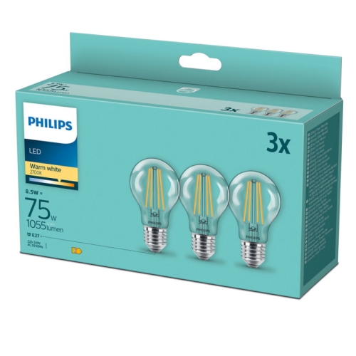 LED žárovky Philips CLASSIC 75W A60 E27 WW 3ks