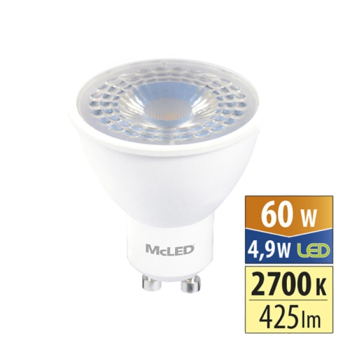 LED žárovka GU10 McLED 4,9W (60W) teplá bílá (2700K), reflektor 38° ML-312.167.87.0