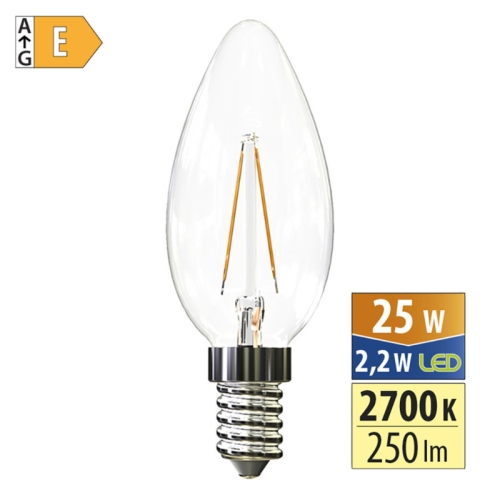 LED žárovka E14 McLED 2,2W (25W) teplá bílá (2700K) svíčka ML-323.031.87.0