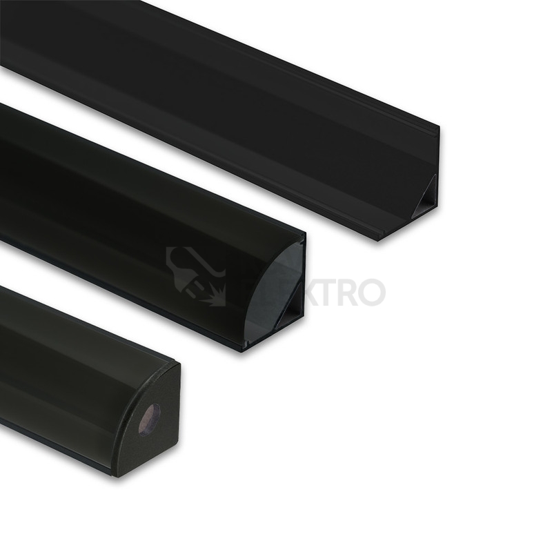 Obrázek produktu Rohový hliníkový profil černý McLED RS2 16x16mm s černým diruzorem 1m ML-761.312.43.1 5