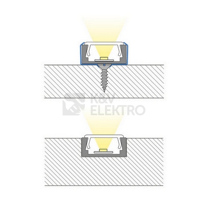 Obrázek produktu Přisazený hliníkový profil bílý PG2 16x8mm s mléčným difuzorem 1m McLED ML-761.312.74.1 5