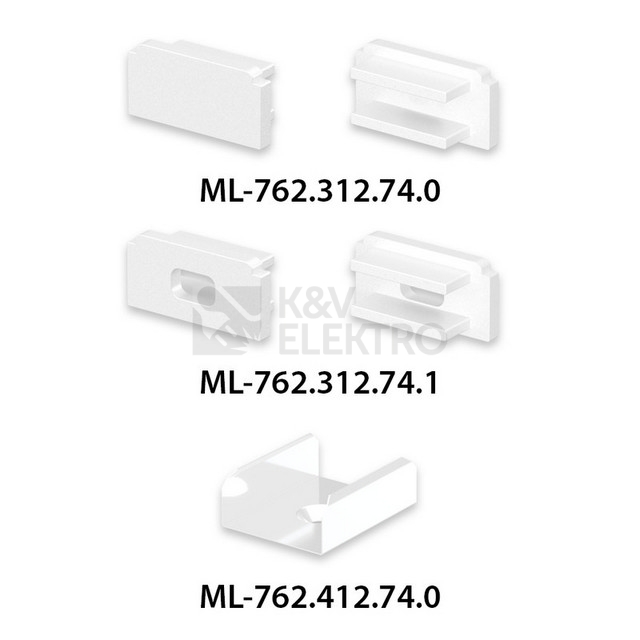 Obrázek produktu Přisazený hliníkový profil bílý PG2 16x8mm s mléčným difuzorem 1m McLED ML-761.312.74.1 7