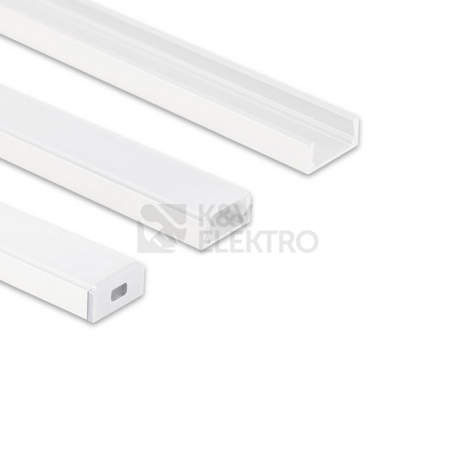 Obrázek produktu Přisazený hliníkový profil bílý PG2 16x8mm s mléčným difuzorem 1m McLED ML-761.312.74.1 8