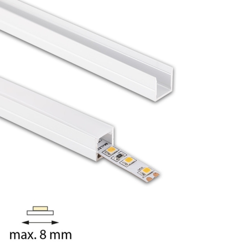 Přisazený hliníkový profil bílý McLED PW 11x11mm včetně mléčného difuzoru 2m ML-761.314.74.2