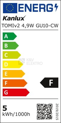 Obrázek produktu LED žárovka GU10 Kanlux 4,9W (40W) studená bílá (6500K), reflektor 100° 34966 5