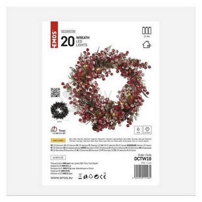 Obrázek produktu VANOC. VENEC 20LED XMAS WREATH DECO 2AA 2