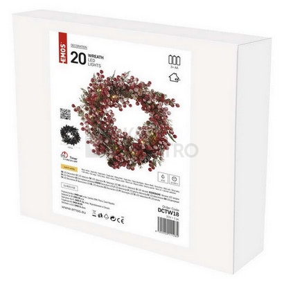 Obrázek produktu VANOC. VENEC 20LED XMAS WREATH DECO 2AA 3