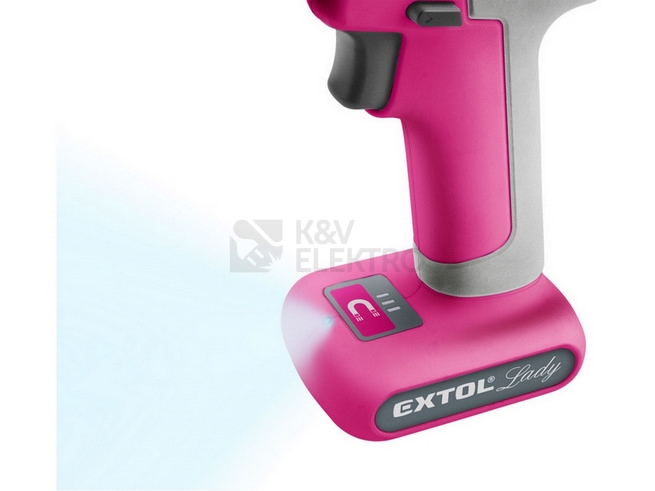 Obrázek produktu  Aku šroubovák růžový EXTOL LADY 402402 12V 1,5Ah 3