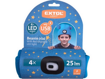 Obrázek produktu Dětská čepice s LED svítilnou Extol Light modrá 43459 6