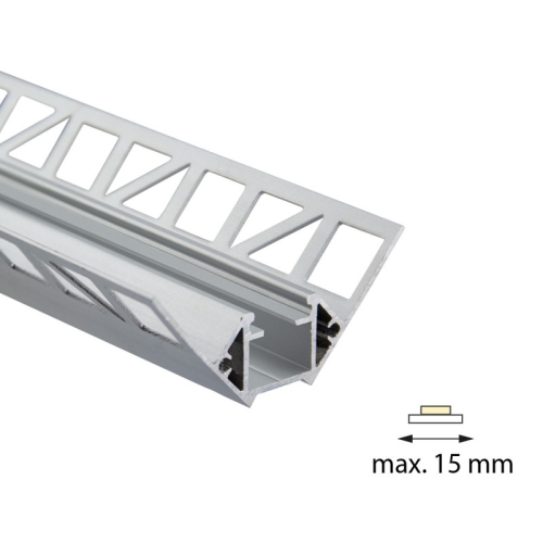 Hliníkový profil McLED pro obklady a dlažbu DF 61x25mm včetně mléčného difuzoru 2m ML-761.331.05.2