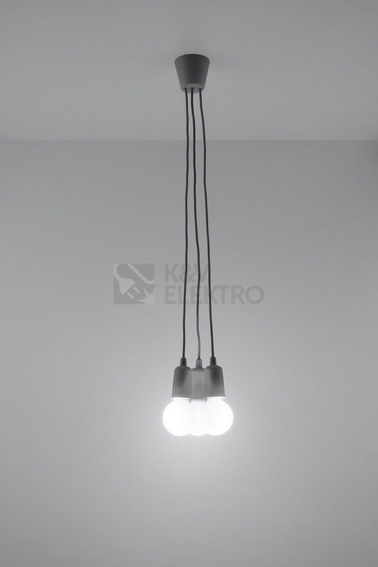 Obrázek produktu Závěsné svítidlo SOLLUX Diego 3 E27 3x60W bez zdroje PVC šedá SL.0576 2