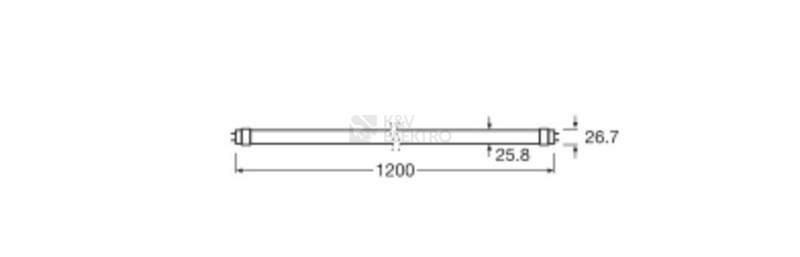 Obrázek produktu LED trubice zářivka LEDVANCE LED TUBE Ultra Output Value T8 EM 120cm 20W (36W) 3000K 3
