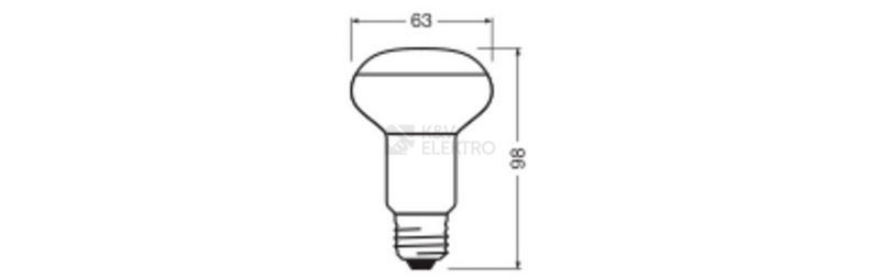 Obrázek produktu LED žárovka E27 LEDVANCE R63 4,8W (60W) teplá bílá (2700K) reflektor 36° 2