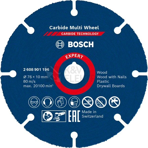 Obrázek produktu Víceúčelový řezný kotouč 76mm Bosch EXPERT Carbide Multi Wheel X-LOCK 2.608.901.196 13