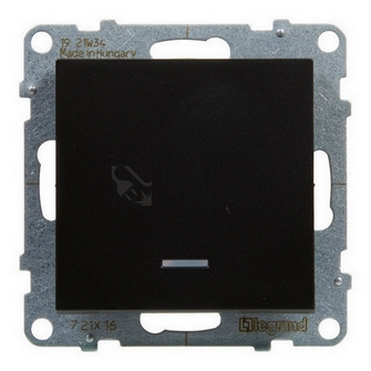 Obrázek produktu Legrand SUNO vypínač č.6 schodišťový s podsvětlením černý 721416 2