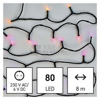 Obrázek produktu Vánoční osvětlení EMOS GoSmart (WiFi) D4ZR01 80LED řetěz 8m RGB 64 programů s časovačem 1