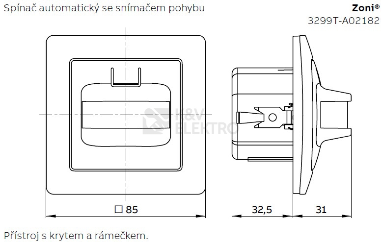 Obrázek produktu ABB Zoni pohybové čidlo matná černá 3299T-A02182 237 (2CHT702182A4237) 1