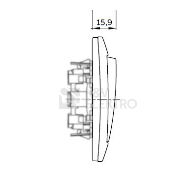 Obrázek produktu ABB Zoni kryt vypínače matná bílá 3559T-A00653 240 s průzorem 1