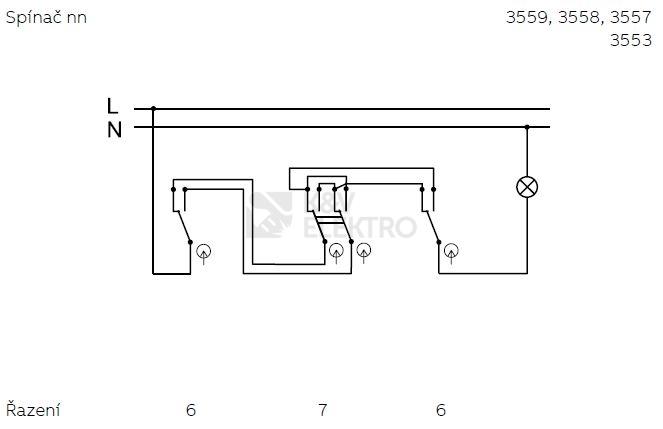 Obrázek produktu ABB Zoni vypínač č.7 IP44 matná bílá 3559T-A07940 240 2