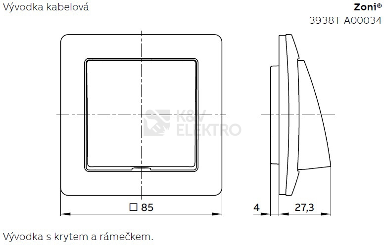 Obrázek produktu ABB Zoni kabelový vývod matná černá 3938T-A00034 237 (2CHT480034A4237) 1