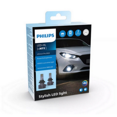 Autožárovky Philips HL H11-LED Ultinon Pro3022 12/24V 20W PGJ19-2 11362U3022X2 (v balení 2ks)