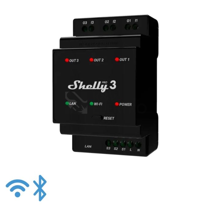 Obrázek produktu Shelly spínací modul Pro 3 3x 16A WiFi, LAN 0