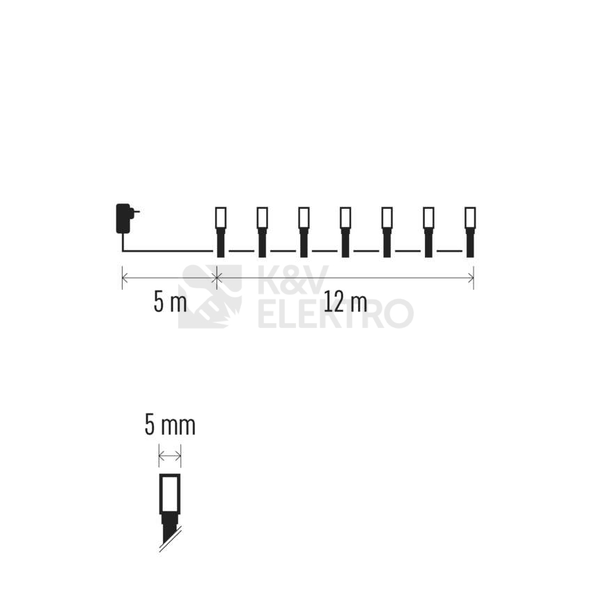 Obrázek produktu Vánoční osvětlení EMOS GoSmart (WiFi) D4ZR02 120LED řetěz 12m RGB 64 programů s časovačem 1