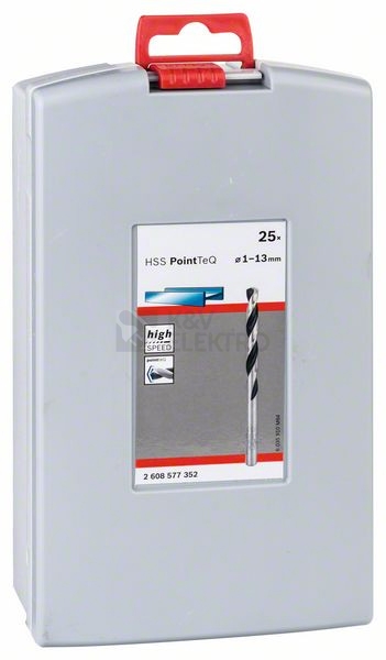 Obrázek produktu Sada vrtáků do kovu 25dílná Bosch HSS PointTeQ ProBox 1-13mm 2.608.577.352 0