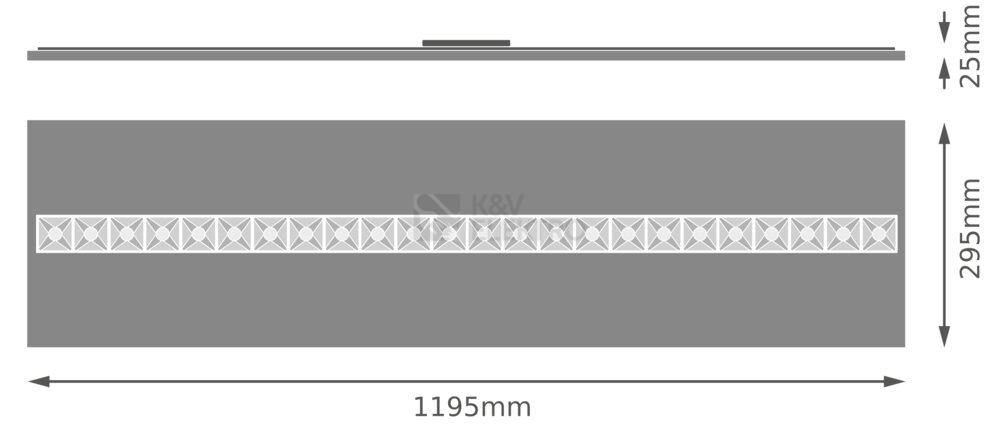 Obrázek produktu LED panel LEDVANCE Louver 1200x300mm 27,5W/4000K UGR<16 černý 1