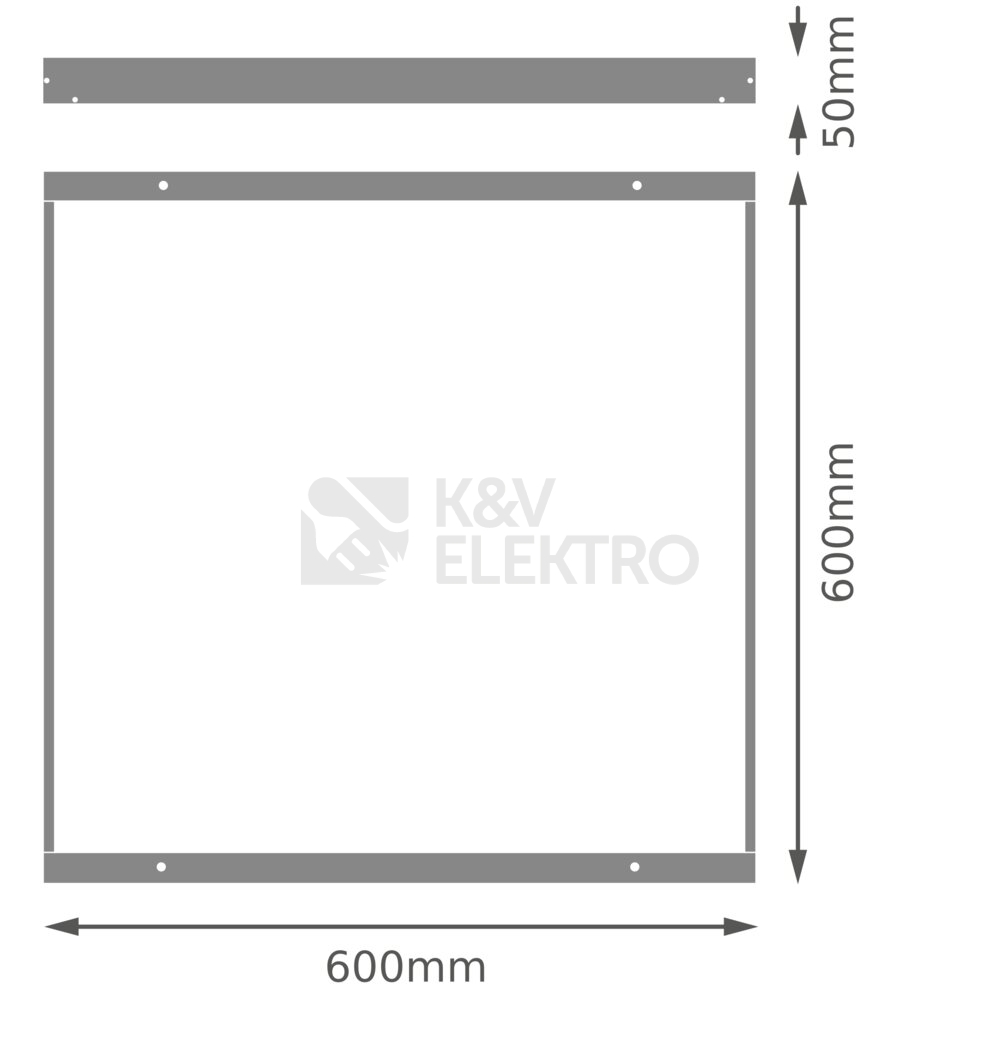 Obrázek produktu Rámeček pro přisazenou montáž svítidel LEDVANCE Louver 600x600mm černý 1