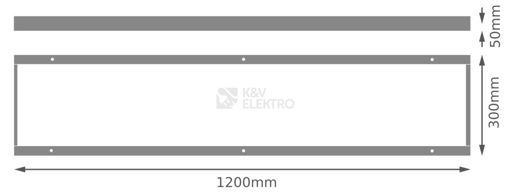Obrázek produktu Rámeček pro přisazenou montáž svítidel LEDVANCE Louver 1200x300mm bílý 1