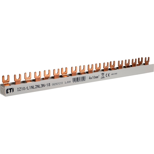 Propojovací lišta ETI IZ10/L1NL2NL3N/18 3p+N (L1,N-L2,N-L3,N) 002921213