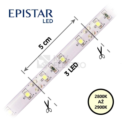  LED pásek 12V 4739801-60 teplá bílá 60LED/m 12,5W/m IP65