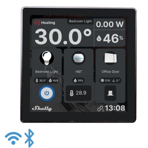 Chytrý WiFi termostat Shelly Wall Display černý