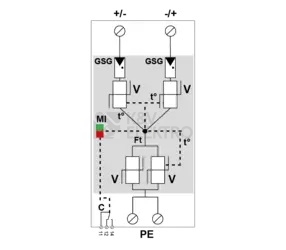 Obrázek produktu Svodič přepětí pro fotovoltaické systémy CITEL DPVN1-6CVGS-21Y-1200 1