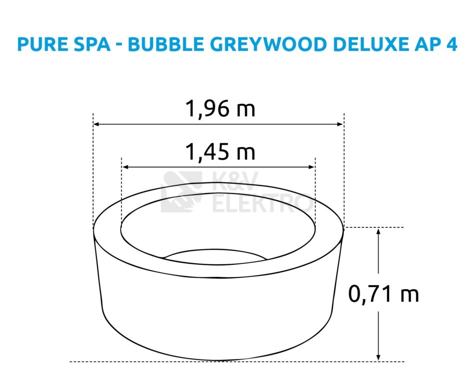 Obrázek produktu Bazén vířivý nafukovací Pure Spa - Bubble Greywood Deluxe 4 AP - Intex 28440 Marimex 11400254 1