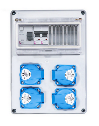Zásuvková skříň ETI EDS8 RCD 4 B IP44 4x230V jištěná s chráničem 001105206