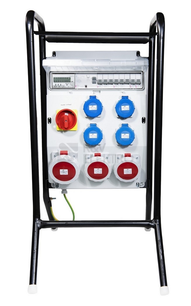 Obrázek produktu Staveništní rozvaděč s elektroměrem ETI EDS16S RCD 4/3 16/32/VYP/E B vypínač chránič 63/003A zásuvky 1x32A 5p 2x16A 5p 4x230V 0