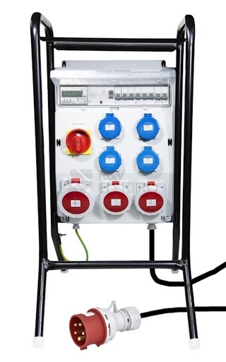 Obrázek produktu  Staveništní rozvaděč s elektroměrem ETI EDS16S RCD 4/3 16/32/VYP/P/E B vypínač chránič kabel 004483455 0